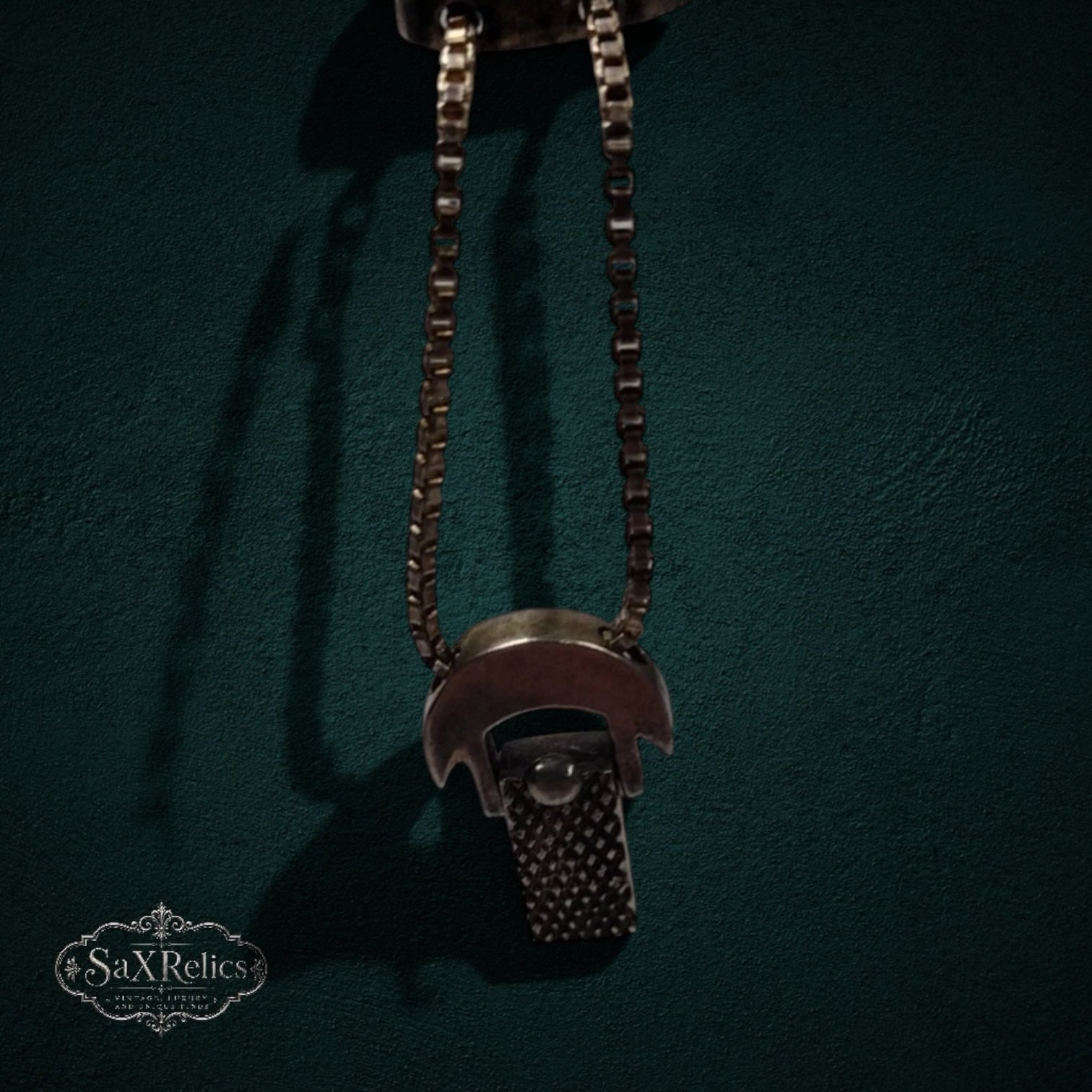 My Store SAXRelics vintage silver-tone heart link bracelet with delicate dual chains and textured clasp detail